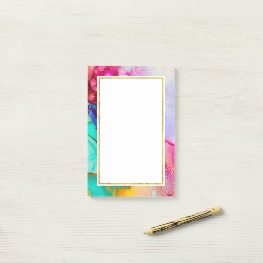 Modernes Abstraktes Marmordesign Post-it Klebezettel (Auf Schreibtisch)