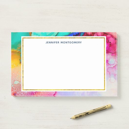 Modernes Abstraktes Marmordesign Post-it Klebezettel (Auf Schreibtisch)