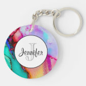 Modernes Abstraktes Marmordesign Schlüsselanhänger (Rückseite)