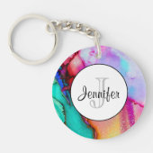 Modernes Abstraktes Marmordesign Schlüsselanhänger (Vorderseite)