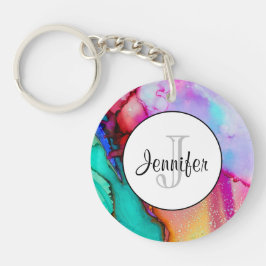 Modernes Abstraktes Marmordesign Schlüsselanhänger