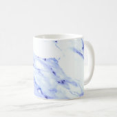 Modernes abstraktes Marmormuster in Blau Kaffeetasse (VorderseiteRechts)