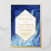 Modernes Abstraktes Meisterwerk Stilvolles Hochzei Folieneinladung (Vorderseite)