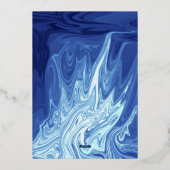 Modernes Abstraktes Meisterwerk Stilvolles Hochzei Folieneinladung (Rückseite)