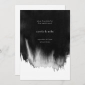 Modernes Abstraktes Minimal Wasserfarbenschwarz Save The Date (Vorne/Hinten)