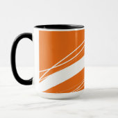 Modernes Abstraktes Minimalistisches Orange-Weiß Tasse (Links)