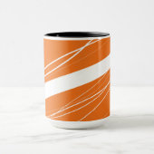 Modernes Abstraktes Minimalistisches Orange-Weiß Tasse (Zentrum)