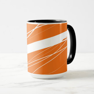 Modernes Abstraktes Minimalistisches Orange-Weiß Tasse