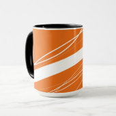 Modernes Abstraktes Minimalistisches Orange-Weiß Tasse (Vorderseite Links)