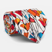 Modernes Abstraktes Mohnmuster Krawatte (Gerollt)