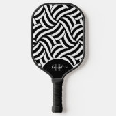 Modernes abstraktes Monogramm 2-Farben-Muster Pickleball Schläger (Rückseite)
