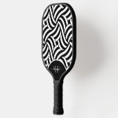 Modernes abstraktes Monogramm 2-Farben-Muster Pickleball Schläger (Links)