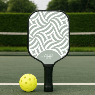 Modernes abstraktes Monogramm 2-Farben-Muster Pickleball Schläger
