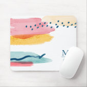Modernes Abstraktes Monogramm in Aquarellfarbe Ros Mousepad (Mit Mouse)
