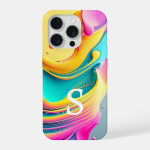 Modernes Abstraktes Monogramm-Muster iPhone 15 Pro Hülle