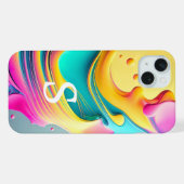 Modernes Abstraktes Monogramm-Muster iPhone Hülle (Rückseite (Horizontal))
