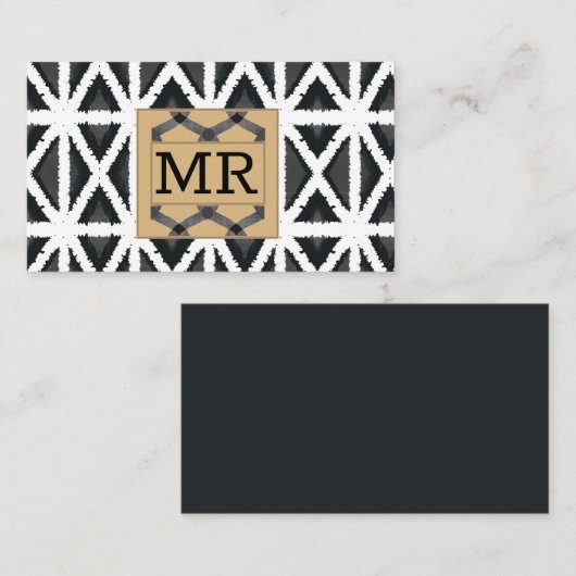 Modernes Abstraktes Monogramm Visitenkarte (Vorne/Hinten)
