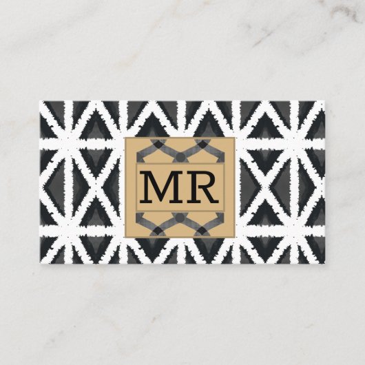 Modernes Abstraktes Monogramm Visitenkarte (Vorderseite)