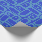 Modernes Abstraktes Muster aus blauem Piquet im Mi Geschenkpapier (Ecke)