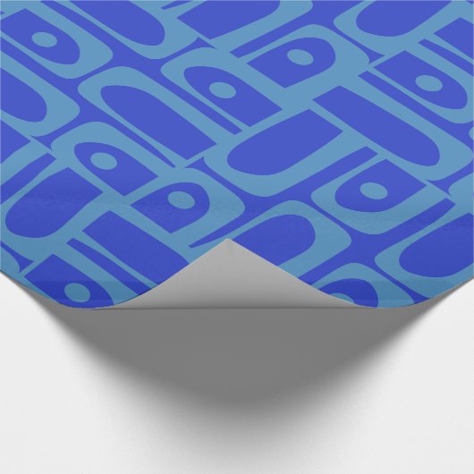Modernes Abstraktes Muster aus blauem Piquet im Mi Geschenkpapier (Ecke)