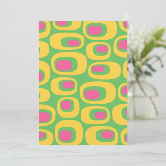 Modernes Abstraktes Muster aus der Mitte des Jahrh Einladung (Stehend Vorderseite)