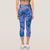Modernes Abstraktes Muster Capri Leggings (Rückseite)