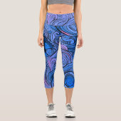 Modernes Abstraktes Muster Capri Leggings (Vorderseite)