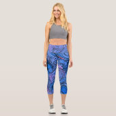 Modernes Abstraktes Muster Capri Leggings (Vorderseite)