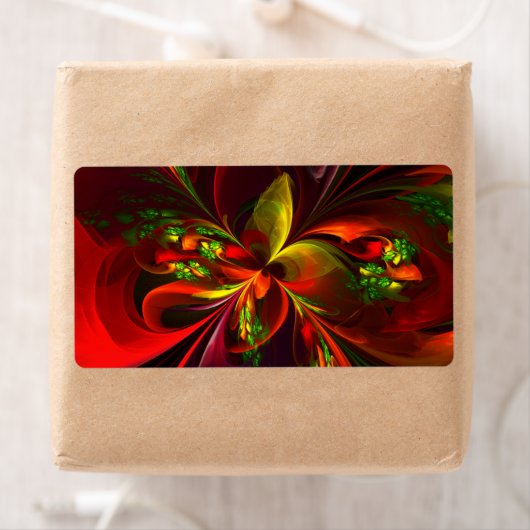 Modernes Abstraktes Muster des Roten Grünen Blumen (Insitu)