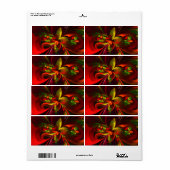 Modernes Abstraktes Muster des Roten Grünen Blumen (Vorne)