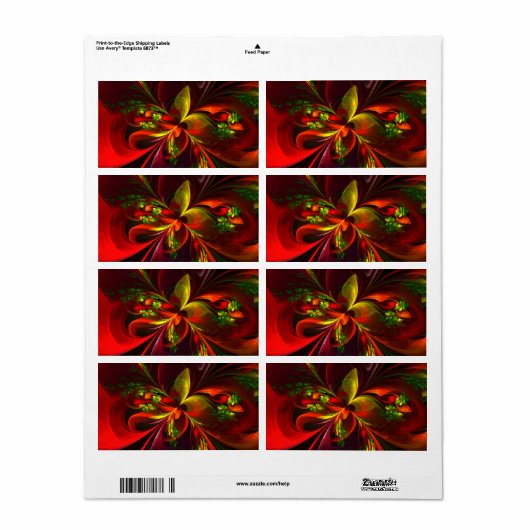 Modernes Abstraktes Muster des Roten Grünen Blumen (Vorne)