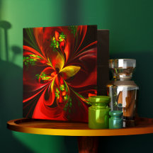 Modernes Abstraktes Muster des Roten Grünen Blumen