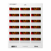 Modernes Abstraktes Muster des Roten Grünen Blumen Adressaufkleber (Vorne)