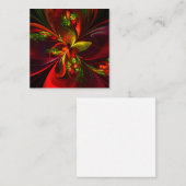 Modernes Abstraktes Muster des Roten Grünen Blumen Begleitkarte (Vorne/Hinten)