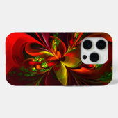 Modernes Abstraktes Muster des Roten Grünen Blumen Case-Mate iPhone Hülle (Rückseite (Horizontal))