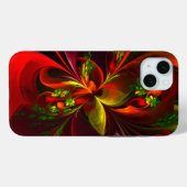 Modernes Abstraktes Muster des Roten Grünen Blumen Case-Mate iPhone Hülle (Rückseite (Horizontal))
