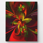Modernes Abstraktes Muster des Roten Grünen Blumen Fotoplatte (Vorderseite)