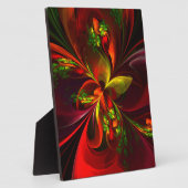 Modernes Abstraktes Muster des Roten Grünen Blumen Fotoplatte (Seite)