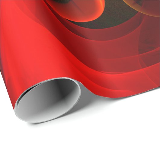 Modernes Abstraktes Muster des Roten Grünen Blumen Geschenkpapier (Rolleneckpunkt)