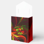 Modernes Abstraktes Muster des Roten Grünen Blumen Geschenkschachtel (Geöffnet)