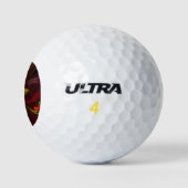 Modernes Abstraktes Muster des Roten Grünen Blumen Golfball (Logo)