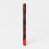 Modernes Abstraktes Muster des Roten Grünen Blumen iPhone Hülle (Rechte Seite)