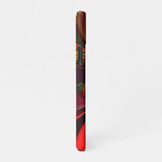 Modernes Abstraktes Muster des Roten Grünen Blumen iPhone Hülle (Rechte Seite)