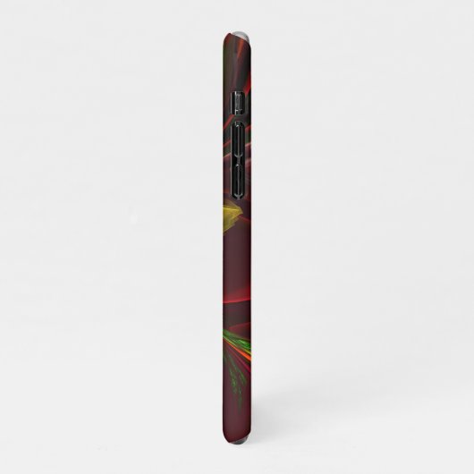 Modernes Abstraktes Muster des Roten Grünen Blumen iPhone Hülle (Linke Seite)