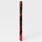 Modernes Abstraktes Muster des Roten Grünen Blumen iPhone Hülle (Rechte Seite)