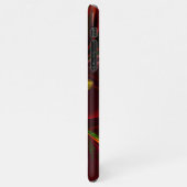 Modernes Abstraktes Muster des Roten Grünen Blumen iPhone Hülle (Linke Seite)