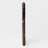 Modernes Abstraktes Muster des Roten Grünen Blumen iPhone Hülle (Linke Seite)