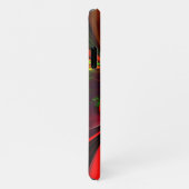 Modernes Abstraktes Muster des Roten Grünen Blumen iPhone Hülle (Rechte Seite)