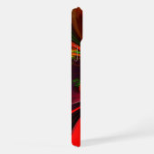 Modernes Abstraktes Muster des Roten Grünen Blumen iPhone Hülle (Rechte Seite)