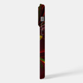 Modernes Abstraktes Muster des Roten Grünen Blumen iPhone Hülle (Linke Seite)